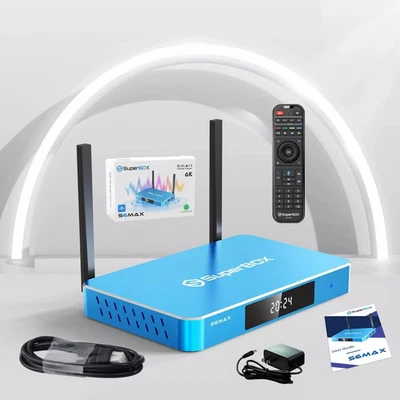 SuperBox S6 Max 8K Android TV Box 64GB Quad Core Media Player Voice Remote NEW - Image 1 of 4