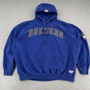 Milwaukee Brewers Hoodie Adult XL Extra Large Blue Sweatshirt Vintage Y2K - Picture 1 of 8