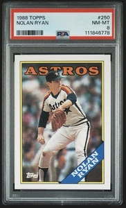 Nolan Ryan 1988 Topps #250 PSA 8 Astros HOF Strikeout King - Picture 1 of 3