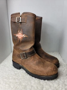 Stivali da uomo Harley Davidson Logger Conductor taglia 10,5 marroni scarpe da equitazione motociclista - Foto 1 di 13