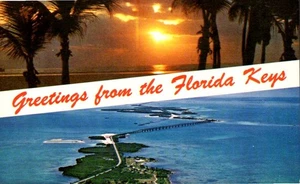 Postkarte Grüße aus Florida Keys tropischer Sonnenaufgang Bahia Honda Brücke P1997 - Bild 1 von 2