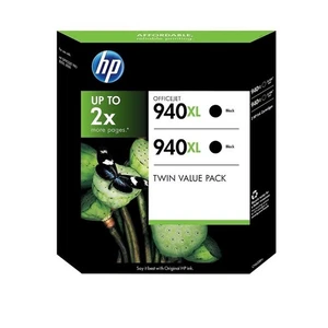 HP 940XL TWIN PACK Officejet Printer Ink Cartridge BLACK CH633BN - Picture 1 of 1
