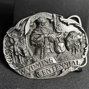 Wyoming Centennial 1890-1990 Limited Edition Numbered Belt Buckle Mountaineer - Bild 1 von 6