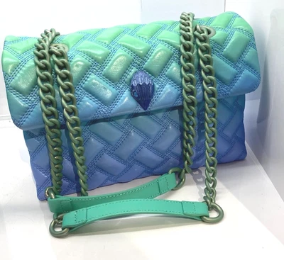 Kurt Geiger London Leather Blue Green Ombre Kensington ShoulderBag Crossbody NWT - Image 1 of 4