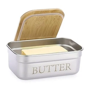 Butter Dish with Lid for Countertop, Stainless Steel Butter Holder Medium - Picture 1 of 8