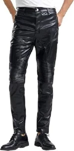 Lederhose Hose Herren Echt Jeans Style Biker Männer Motorradhose Schwarz 25 - Bild 1 von 5