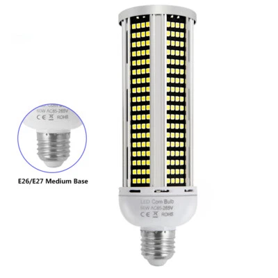 600W Eq. LED Bulb 504-Chip Corn Light E26 8000lm 60W Cool Daylight White 6000K - Image 1 of 4