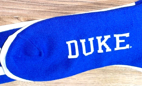 Duke University Mens Blue White Socks NCAA OSFM Devils NWOT Cover
