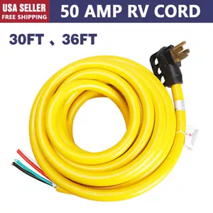 30FT 36FT 4 Prong Replacement 50 AMP RV Power Cord (NEMA 14-50P to 4 Wire) - Bild 1 von 8