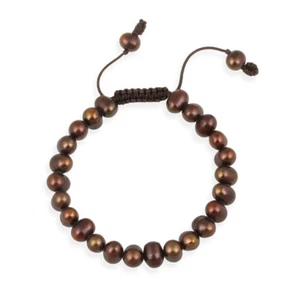 7.5-8mm Süßwasser Braune Perle Verstellbares Armband - Bild 1 von 3