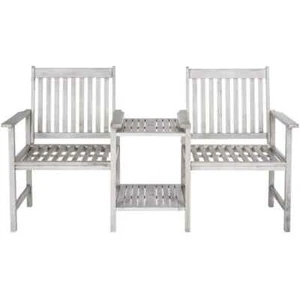 Brea 65 in. 2-Person Grey Acacia Wood Outdoor Bench - Picture 1 of 5