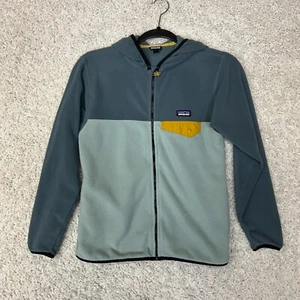 Patagonia Micro D Snap-T Fleece Jacket Full Zip Hoodie Sweater Kids Large (12) - Picture 1 of 11
