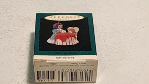 Hallmark Keepsake Miniature Ornament Tea With Teddy 1994 Bear Little Girl - Picture 1 of 3