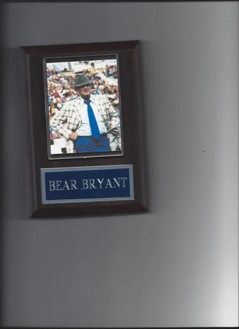 BEAR BRYANT PLAQUE FOOTBALL NCAA ALABAMA CRIMSON TIDE Cover
