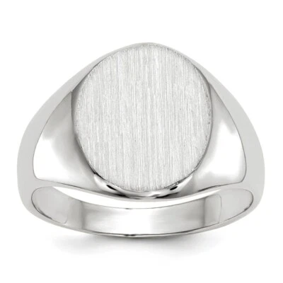14k White Gold 12.5x11.0mm Open Back Signet Ring for Women Size 6 - Image 1 of 4