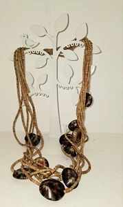 Vintage Early 1990's Wood And Seashells Necklace - Picture 1 of 1