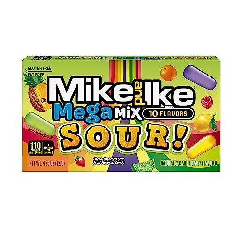 Mike and Ike Mega Mix Sour, caramelo agrio surtido, 4,25 oz (1 bolsa) Foto 1 de 1