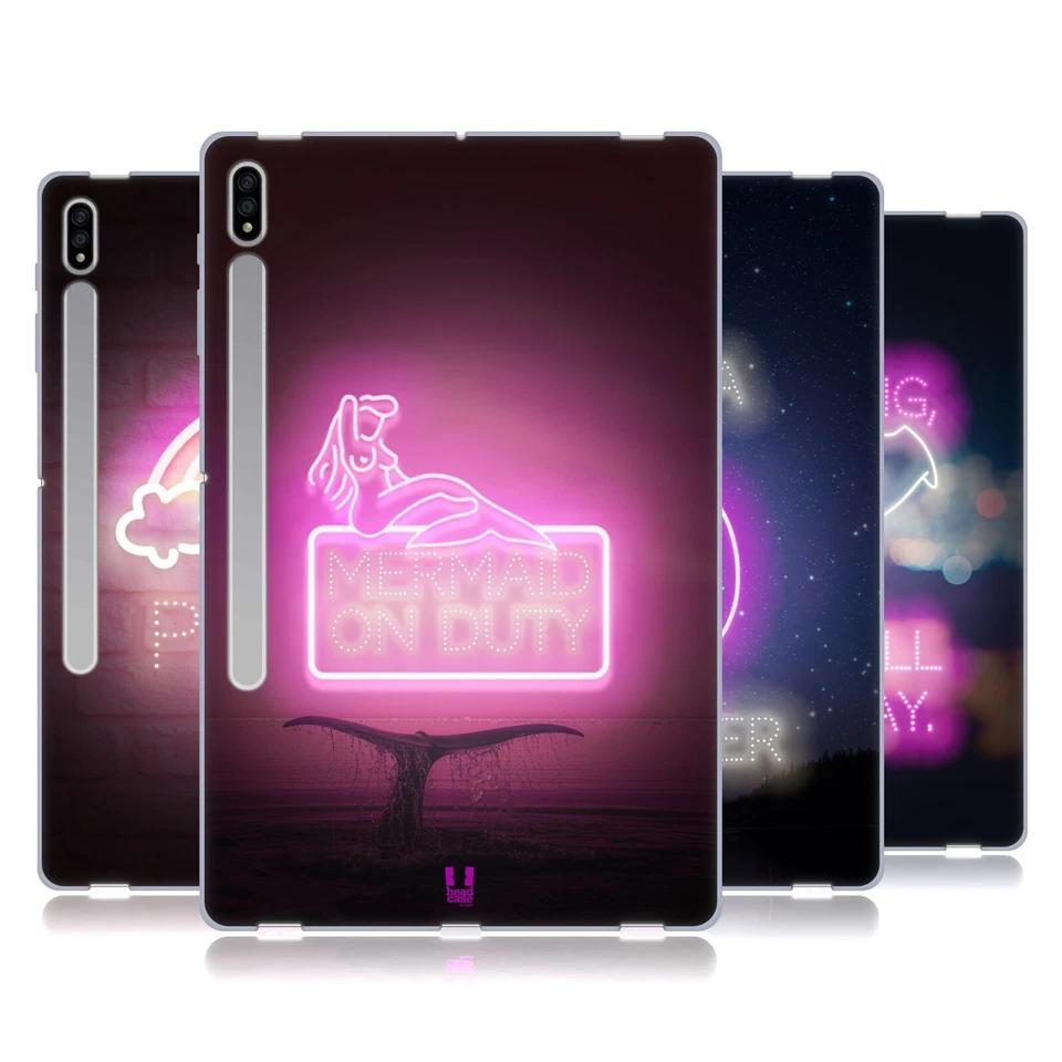 HEAD CASE DESIGNS FANCY NEON LIGHTS SOFT GEL CASE FOR SAMSUNG TABLETS 1 - Image 1 of 4