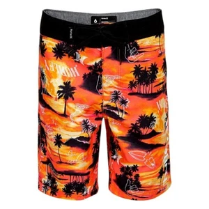 HURLEY Boys Swimsuit Swim Trunks Shorts Board Boardshorts Tropical 4 XS Orange - Picture 1 of 2