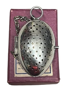 Vtg Eberle Oval Silver Plate Tea Strainer Infuser Holder 1773 Brasil - Picture 1 of 5