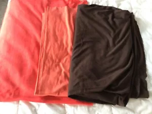 Vintage Wool Jersey Fabric 3 Pieces Salmon, Brown - Picture 1 of 8