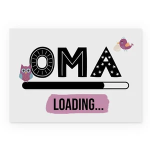 Postkarte Oma LOADING Du wirst Oma Schwangerschaft verkünden - Bild 1 von 4