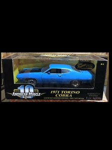 1971 Ford Torino Grabber Blue 1:18 Ertl American Muscle 32496 - Picture 1 of 3