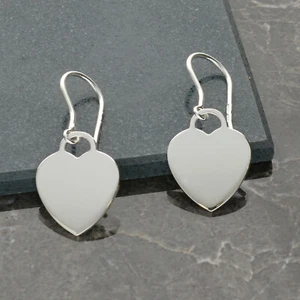 Pendientes de plata esterlina 925 oreja perforada con opción de grabado regalo - Imagen 1 de 3