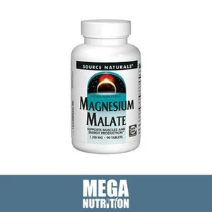 Source Naturals Magnesium Malate 1250mg 90 Tabletten Muskel Stütze Energie - Bild 1 von 2