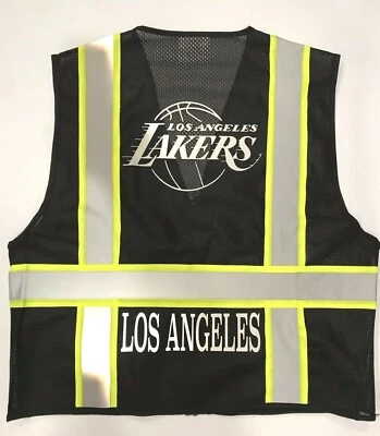 Los Angeles Lakers 🏀 CHALECO DE SEGURIDAD REFLECTANTE NEGRO CON LOGO REFLECTANTE 🚧 Foto 1 de 2