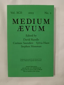 Medium Ævum Vol XCII 2023 No. 2, Edited by David Rundle, Corinne Saunders etc. - Imagen 1 de 6