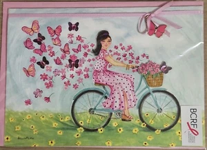 1 Papyrus Card High Quality BELLA PILAR Girl on Bike To My Beautiful Friend BCRF - Picture 1 of 4