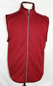 New Men's Cutter & Buck Heather Red Mainsail Full Zip Sweater Knit Vest L nwt - Picture 1 of 4