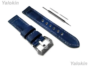 Bracelet en cuir brossé bleu pour Garmin Venu & Approach S12, CT10 -B20 - Photo 1/9
