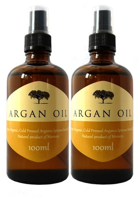 100% Pure Organic Moroccan ARGAN OIL Skin, Body,Hair & Nails- Pack of 2 x 100ml  - Image 1 of 2