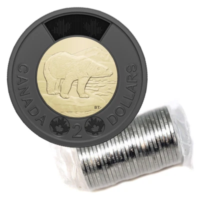 Anillo Negro Toonie Honrando Reina Isabel 2022 CANADÁ Moneda Dos Dólares UNC Foto 1 de 3