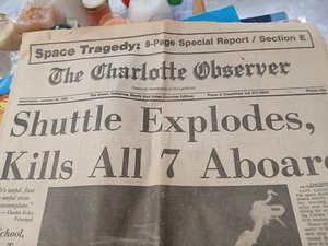 SPACE SHUTTLE CHALLENER Explosion All 7 Dead 8-Pg Ed/Charlotte Observer 01/29/86 - Picture 1 of 16