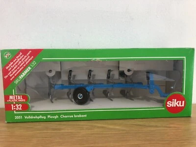 SIKU 2051 Volldrehpflug Plough Arado para Tractor azul 1:32 die-cast 1/32 farmer - Imagen 1 de 3