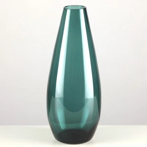 Glas Vase petrol grün 20,5 cm Vintage Second Hand Glasvase ~ 50er 60er - Bild 1 von 6
