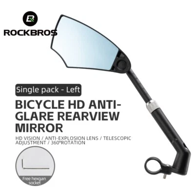 RockBros MTB Road Bike Rearview Mirror Bicycle Rear View Mirrors 360°Convex Side - Image 1 of 4