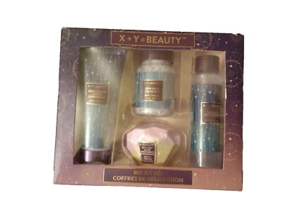 X+Y=BEAUTY Loción, Gel de Ducha, Sal de Baño y Baño Fizz Relax Set Foto 1 de 4