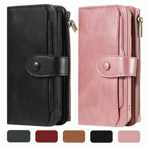 Luxury Flip Multi Card Pocket Wallet Magnet 2in1 Case Cover For iPhone 13 Series - Picture 1 of 59