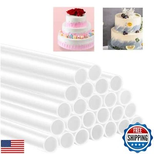 Yopay 100 Pack Plastic White Cake Dowel Rods, Tiered Cake Construction Rods, - Picture 1 of 5