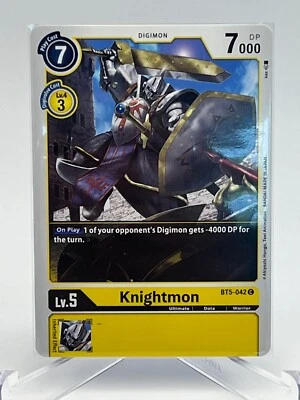 Bandai Digimon Lv.5 Knightmon Warrior Card BT5-042 Play Cost 7  Near Mint-Better - Image 1 of 4