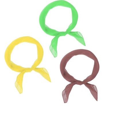 Way2Like Chiffon Scarf Square Bandana Solid Purse Yellow,Mint,Green,Brown - Image 1 of 4