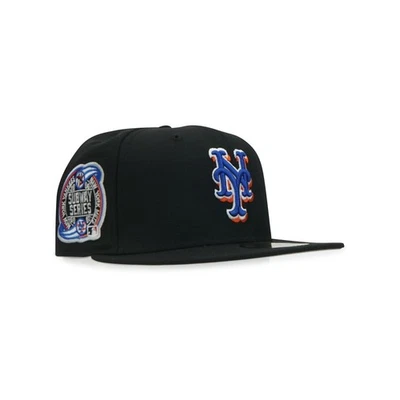 New York Mets New Era 2000 World "Subway" Series Black 59FIFTY Fitted Hat Cap - Image 1 of 4
