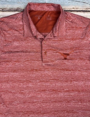 Antigua Size M University Of Texas Longhorns Golf Polo Performance Burn Orange - Image 1 of 4