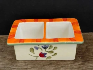 Boston Warehouse Trading Co Ceramic Sugar Sweetener Packet Holder 2 Compartments - Picture 1 of 5