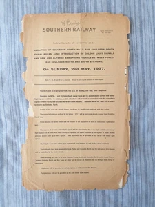 BR (SR) Signal Instruction: Coulsdon North, Coulsdon South and Purley; 1937 (VG) - Picture 1 of 6