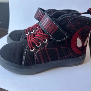 Spider-Man Toddler Boys' Sz 10 Light Up Black Red Hi-Top Sneakers Little Kid - Picture 1 of 17